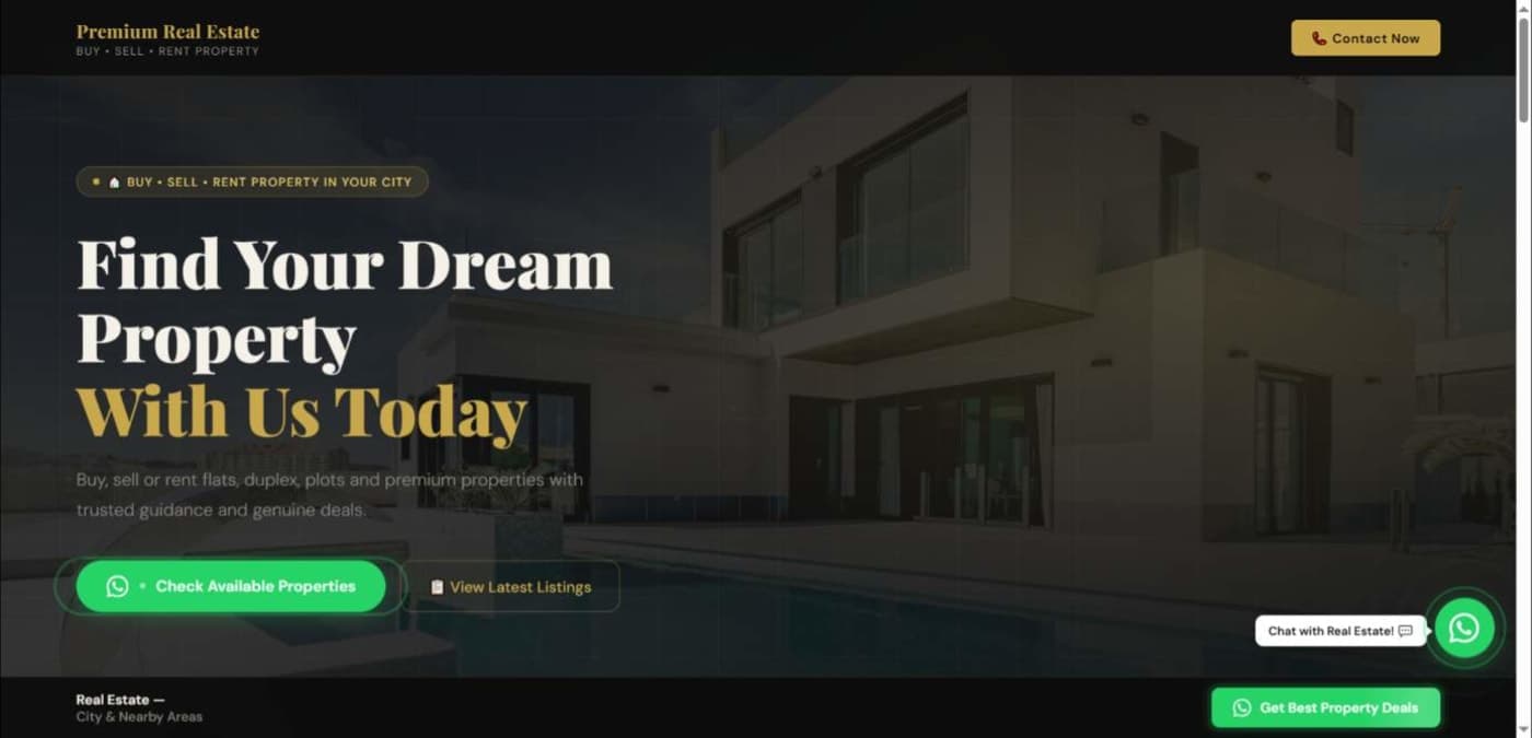 Real estate website demo preview