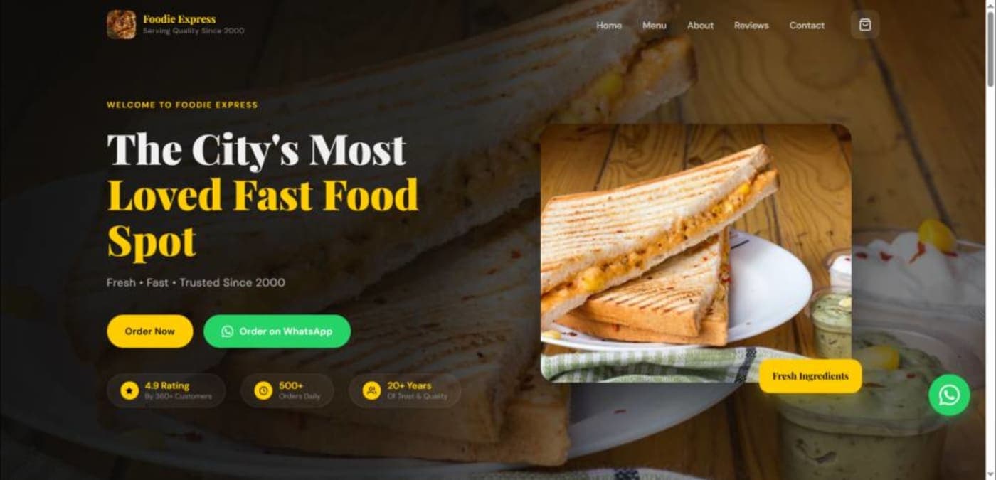 Restaurant website demo preview