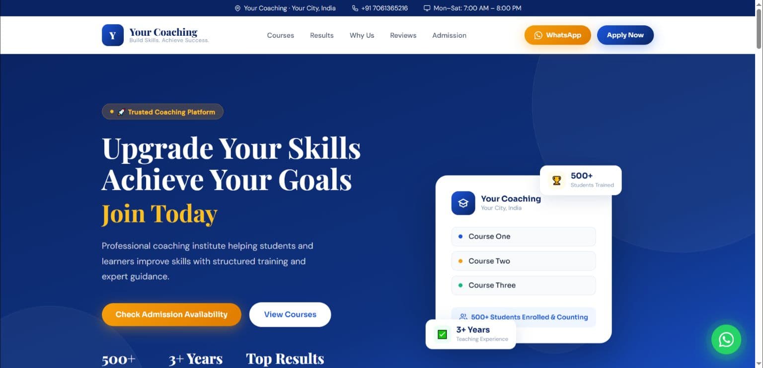 Coaching Admissions Demo